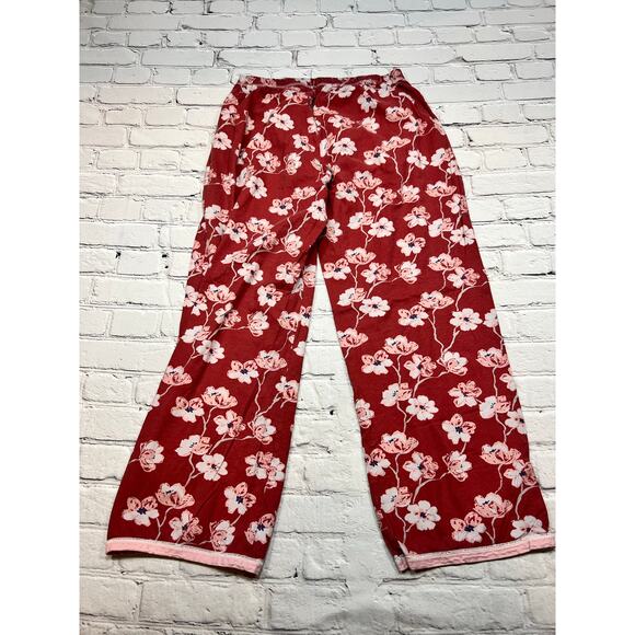 Garnet Hill Pajamas Asian wrap Green Cotton Cherry Blossom Size M A554 - Picture 4 of 8